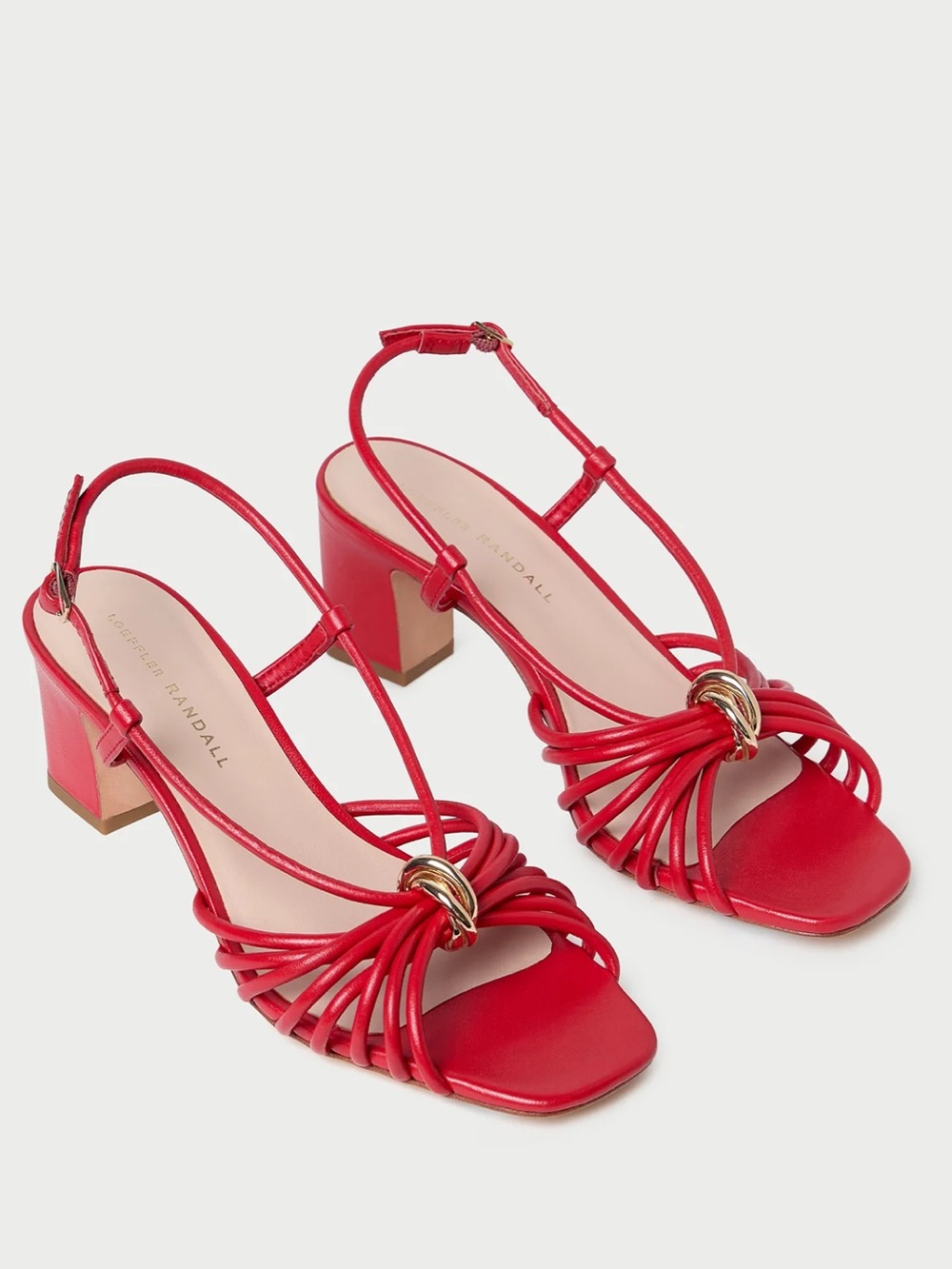 Loeffler Randall Minna Red Leather Heeled Sandal - Picture 3 of 10